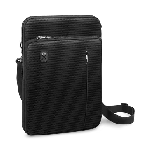 FINPAC 12.9-13 Inch Tablet Laptop Sleeve Case, Briefcase Shoulder Bag for MacBook Pro 14, MacBook Air 13.6, iPad Pro 13 (M4), iPad Air 13 (M2), MacBook Air 13, MacBook Pro 13 2016-2023, Black