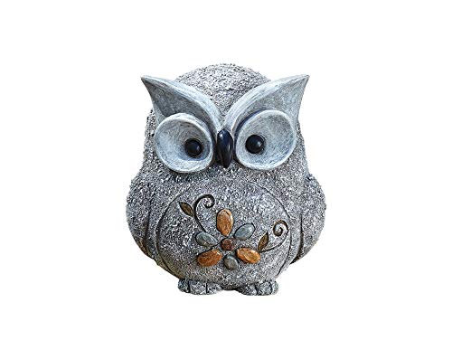 Roman Garden - Pebble Owl Statue, 7.7H, Pudgy Pals Collection, Resin and Stone, Decorative, Garden Gift, Home Outdoor Decor, Durable, Long Lasting