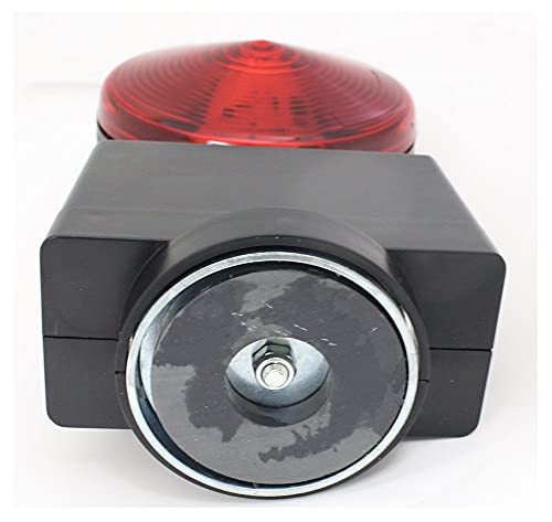 ROAD GENIE Double-Sided Red & Amber Hazard Flasher Light | LED | 4" (10.2 cm) Diameter | Magnetic Base | Perfect for Roadside & Boating Distress Signals | Battery Operated (Batteries Not Included)