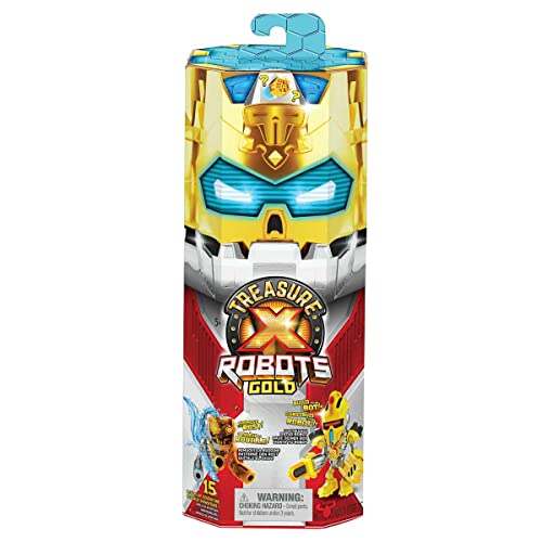 Treasure X Robots Gold - 6 Robots to Discover. Remove The Rust, Build Your Bot. 15 Levels of Adventure. Will You find Real Gold Dipped Treasure?