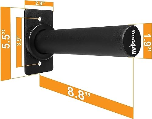 Yes4All Wall Mounted Weight Plate Holder - Fit 2inch Olympic Weight Plates, Protective Rubber Pad (Single)
