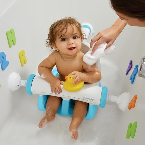 Summer My Bath Seat for Sit-Up Baby Bathing, Sure & Secure Suction Cups, ASTM Safety Tested & Approved, Backrest for Assisted Sitting, Easy Setup & Storage, Aqua