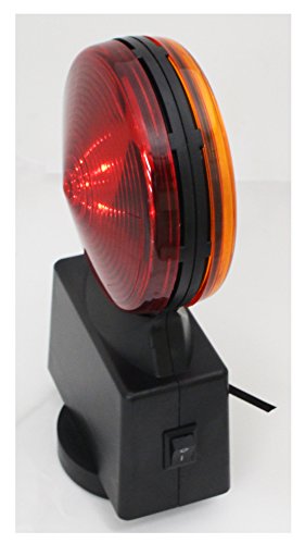 ROAD GENIE Double-Sided Red & Amber Hazard Flasher Light | LED | 4" (10.2 cm) Diameter | Magnetic Base | Perfect for Roadside & Boating Distress Signals | Battery Operated (Batteries Not Included)