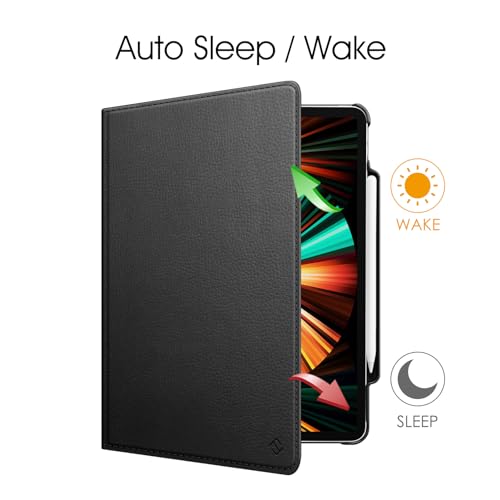 Fintie Rotating Case for iPad Pro 12.9-inch 6th Generation 2022-360 Degree Swiveling Protective Cover with Pencil Holder, Auto Sleep/Wake, Also Fit iPad Pro 12.9" 5th/4th/3rd Gen, Black