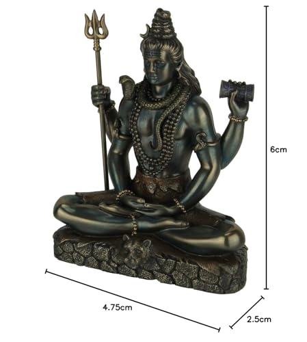 Veronese Design 6 1/4 Inch Lord Shiva in Lotus Pose Hindu God Destroyer of Evil Resin Statue Bronze Finish