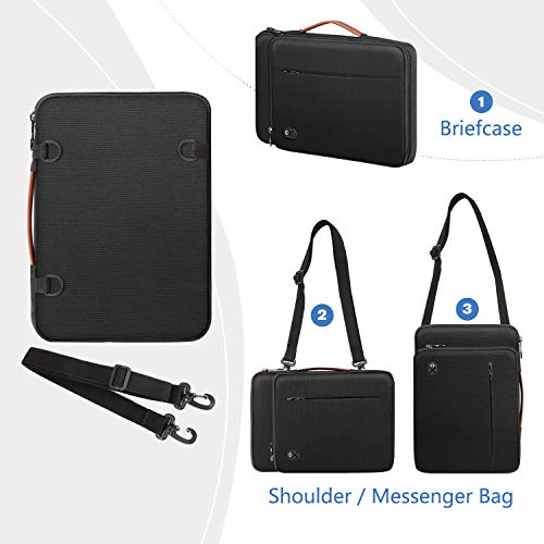 FINPAC 12.9-13 Inch Tablet Laptop Sleeve Case, Briefcase Shoulder Bag for MacBook Pro 14, MacBook Air 13.6, iPad Pro 13 (M4), iPad Air 13 (M2), MacBook Air 13, MacBook Pro 13 2016-2023, Black