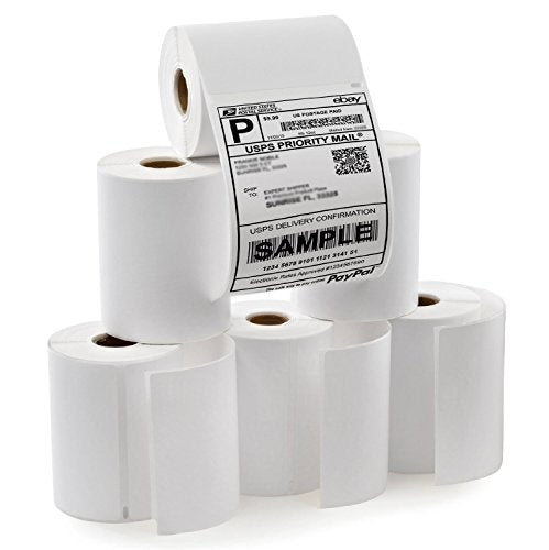 SJPACK 6 Rolls 4XL Labels 4 x 6 1744907 Address Labels Internet Postage Shipping Labels Compatible Labelwriter 4XL(6 Rolls - 220 Labels Per Roll)
