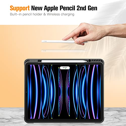 Fintie Case for iPad Pro 12.9-inch 6th Generation 2022, [Built-in Pencil Holder] Slim Soft TPU Protective Cover with Auto Wake/Sleep, Also Fit iPad Pro 12.9" 5th & 4th & 3rd Gen, Composition Book