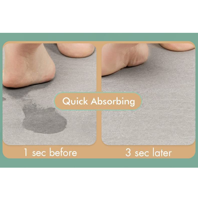 Diatomaceous Earth Bath Mat|Quick Dry Bath Mat|Super Absorbent Bath Mat|Non Slip Bathroom Rugs(Grey 40×60cm)