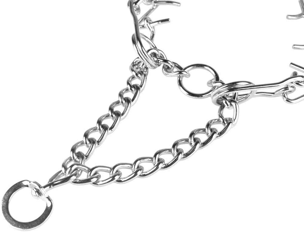 Darkyazi Durable Pinch Collar Stainless Steel Dog Adjustable Pet Training Collar for Medium Large Dogs (Large (Pack of 1), Silver)