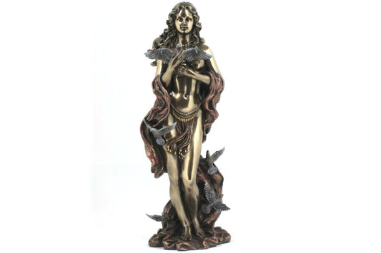 Aphrodite (Venus) Greek Roman Goddess of Love Statue, Real Bronze Powder Cast 12-inch Sculpture