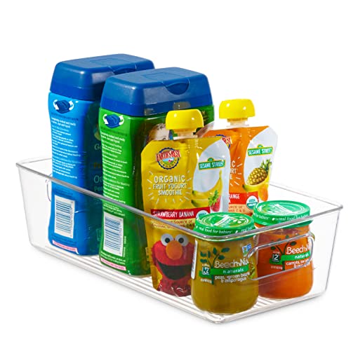 Set Of 8 Refrigerator Pantry Organizer Bins - Clear Food Storage Baskets for Kitchen, Countertops, Cabinets, Fridge, Freezer, Bedrooms, Bathrooms - Plastic Household Storage Containers