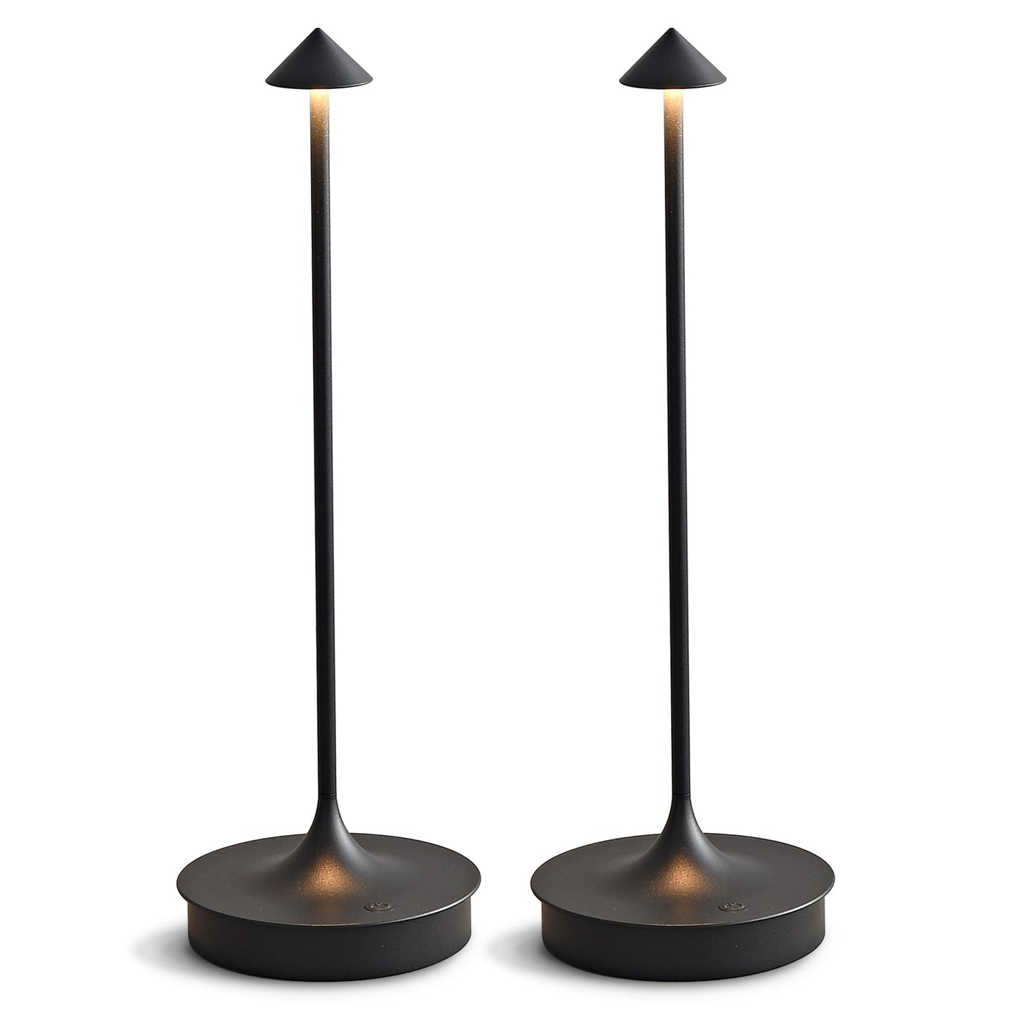 LJXiioo Cordless Table Lamps Rechargeable, LED Desk Lamp 4000mAh Battery Operated Outdoor Waterproof Portable Touch Dimmable Table Light for Patio/Restaurant/Bar/Indoor (Black-2PC)