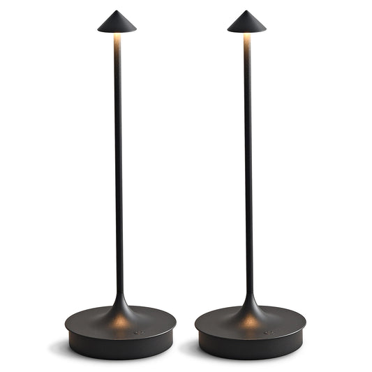 LJXiioo Cordless Table Lamps Rechargeable, LED Desk Lamp 4000mAh Battery Operated Outdoor Waterproof Portable Touch Dimmable Table Light for Patio/Restaurant/Bar/Indoor (Black-2PC)