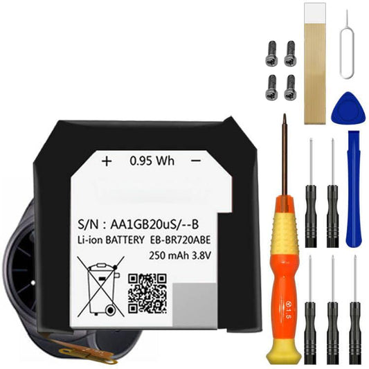 EB-BR720ABE Battery for Samsung Gear S2 Classic SM-R732/Gear S2 SM-R720 Smart Watch SM-R7200ZWAXAR SM-R7200ZKAXAR Replacement Battery with [Set of Screws] and Adhesive Tool Repair Kit