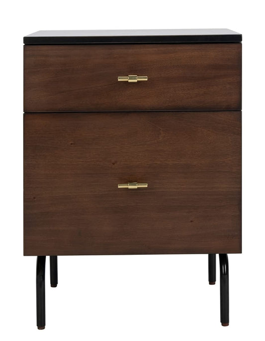 Safavieh Home Genevieve Modern Walnut and Black Mahogany 2-drawer Nightstand