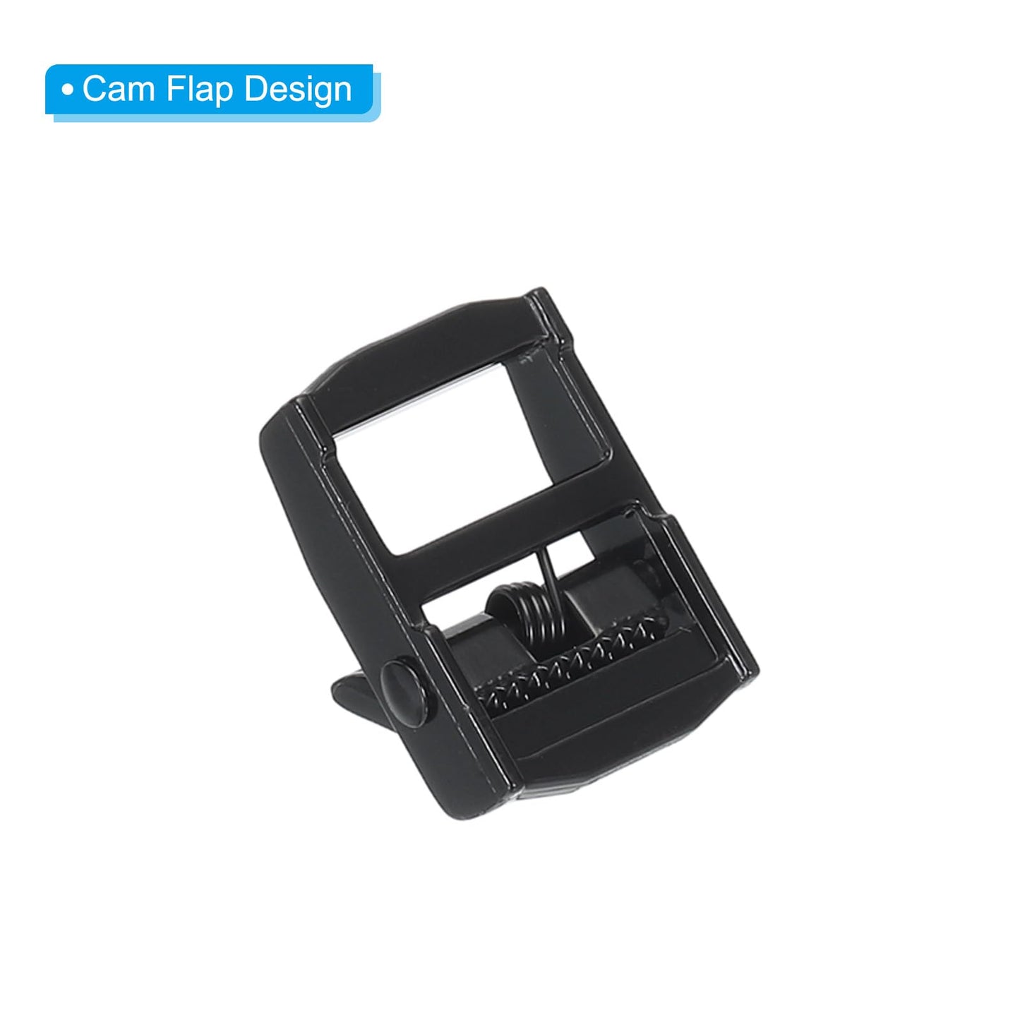 PATIKIL Cam Buckle, 5 Pack Metal Press Lock Fasteners 1.34" for 3/4" 19mm Tie Down Webbing Strap, Black