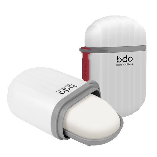 DODAMOUR 2 Pcs Travel Soap Container, Portable Soap Dish with Lid, Plastic Bar Soap Holder for Home Outdoor Hiking Camping (White)