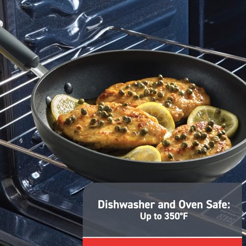 T-fal Advanced Nonstick Fry Pan 10.5 Inch, Oven Broiler Safe 350F, Comfort Grip, Cookware, Non Stick Frying Pan, Skillet, Cooking, Kitchen, Egg Pan, Omelet Pan, Pots and Pans Dishwasher Safe, Black