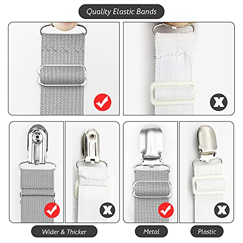 Bed Sheet Fasteners, 4 PCS Adjustable Triangle Elastic Suspenders Gripper Holder Straps Clip for Bed Sheets,Mattress Covers, Sofa Cushion
