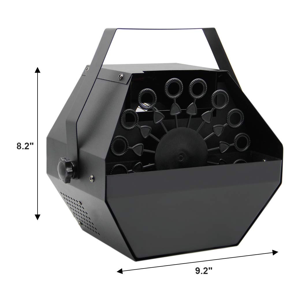 ATDAWN Metal Portable Bubbles Machine, Professional Automatic Bubble Maker with High Output for Outdoor/Indoor Use, Wireless Remote Control (Black)