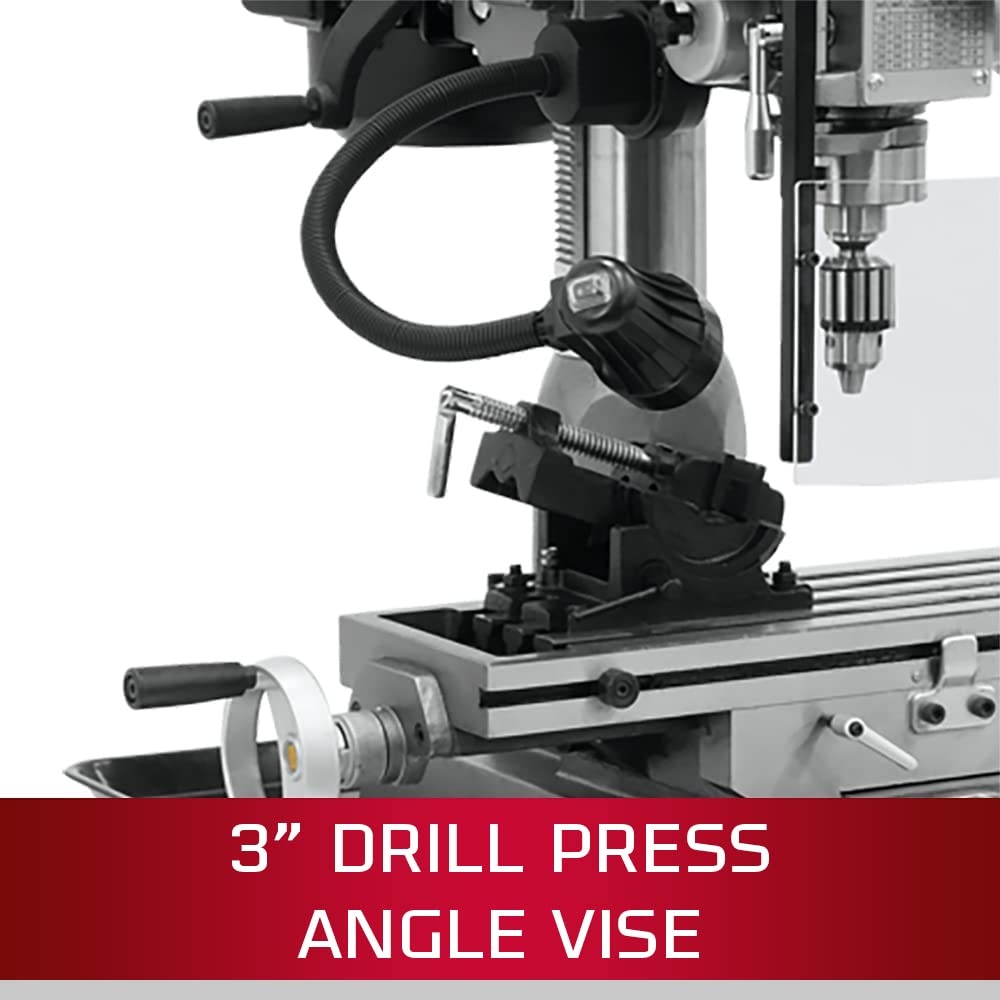 JET Mill Drill Machine with R-8 Taper, 2 HP, 115/230V 1Ph (Model JMD-18)