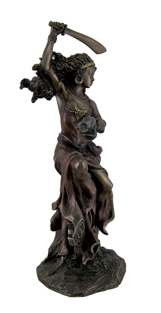 Veronese Design 9.5 Inch Oya Orisha of Wind and Transformation Cold Cast Resin Antique Bronze Finish Altar Statue