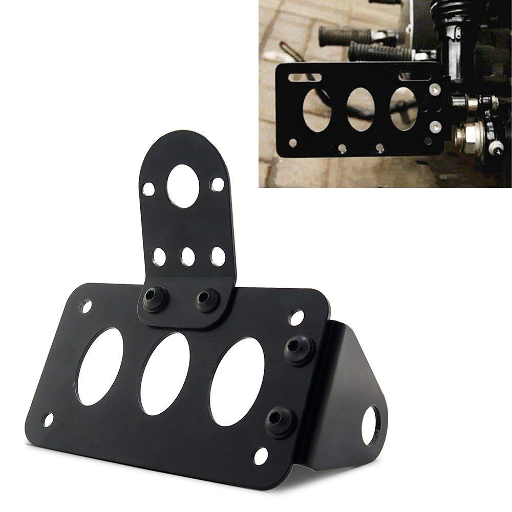Remaiw moto Creator Grill Side Mount Motorcycle License Plate Bracket for Bobber Chopper Yamaha Suzuki Kawasaki and Other Custom Bike (Bracket Only)