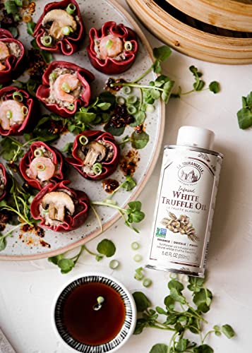 La Tourangelle, White Truffle Oil, Complex Gourmet Earthy Flavor for Drizzling over Pasta, Popcorn, Vegetables, Potatoes, Soup and More, 8.45 fl oz