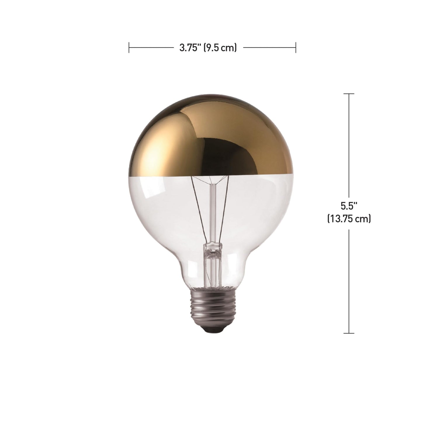 Globe Electric 84649 40W Gold Designer Vintage Edison Oro Incandescent Light Bulb, E26 Base, 220 Lumens