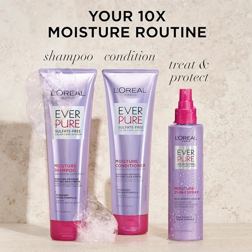 L’Oréal Paris Sulfate Free Moisture 21-in-1 Leave-In Conditioner for Dry Hair, EverPure, 6.8 fl oz (Packaging May Vary)