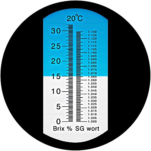 Anpro Brix Refractometer with ATC,Refractometer for win Moisture, Brix and Baume,Dual Scale-Specific Gravity 1.000-1.130 and Brix 0-32%, for Wine Making,Beer Brewing,Maple Syrup,Molasses