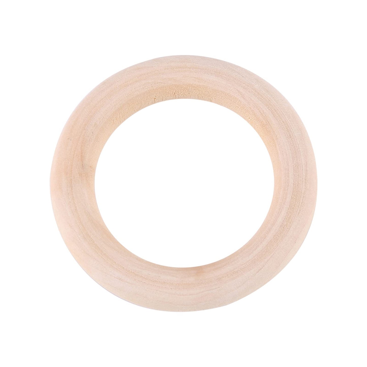 50pcs Wood Teething Rings, Wooden Roundwithout Paint Smooth Unfinished Wood Circles for Crafts Teething Ring, Jewelry Pendant Connectors (48mm)