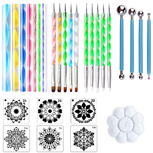 CH HAICHENG 30 PCS Mandala Painting Tools Mandala Dotting Tools for Painting Mandala Rocks, Nail Dotting and Art Drawing Supplies