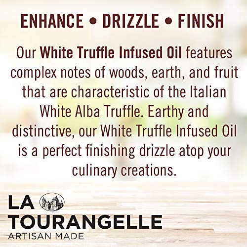 La Tourangelle, White Truffle Oil, Complex Gourmet Earthy Flavor for Drizzling over Pasta, Popcorn, Vegetables, Potatoes, Soup and More, 8.45 fl oz