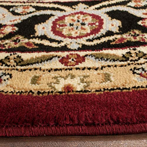 SAFAVIEH Lyndhurst Collection 3'3" Round Red / Black LNH330B Traditional Oriental Non-Shedding Dining Room Entryway Foyer Living Room Bedroom Area Rug