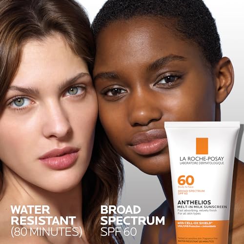 La Roche-Posay Anthelios Melt-In Milk Sunscreen SPF 60 | Sunscreen For Body & Face | Broad Spectrum SPF + Antioxidants | Oil Free Sunscreen Lotion | Lightweight & Fast Absorbing | Oxybenzone Free