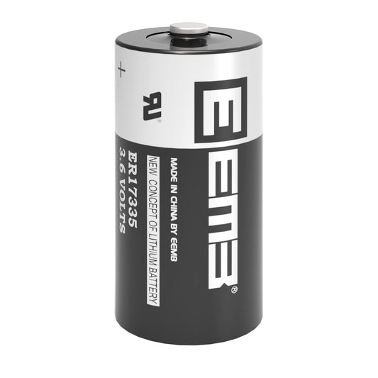EEMB ER17335 2/3A Size 3.6V Lithium Battery Li-SOCL₂ Non-Rechargeable Battery 2100mAh UL Certified Single-Use for Meter Sensor Movement Monitor/Home Security System/Alarm System