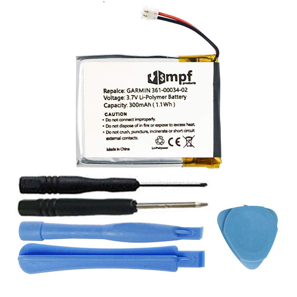 MPF Products 300mAh 361-00034-02, FLPB342735-P1 Battery Replacement Compatible with Garmin Fenix 3 and Fenix 3 HR Fitness GPS Smartwatch with Installation Tools