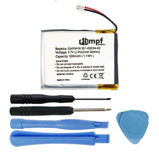 MPF Products 300mAh 361-00034-02, FLPB342735-P1 Battery Replacement Compatible with Garmin Fenix 3 and Fenix 3 HR Fitness GPS Smartwatch with Installation Tools
