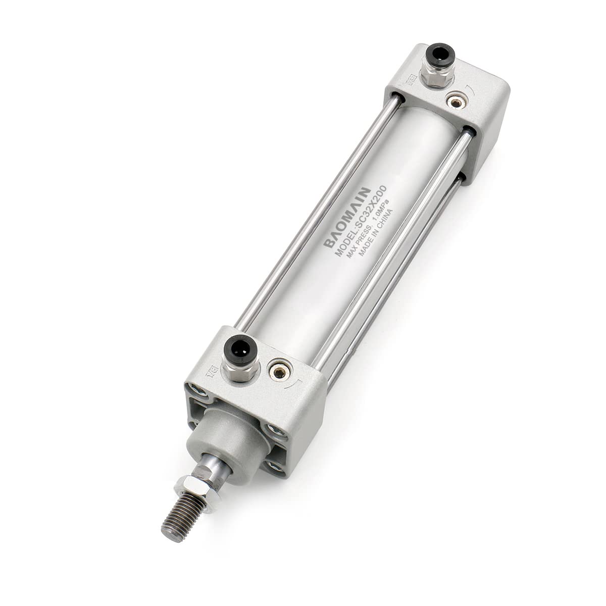 Baomain Pneumatic Air Cylinder SC 32-200 32mm Bore 200mm Stroke Screwed Piston Rod Dual Action (1PCS)