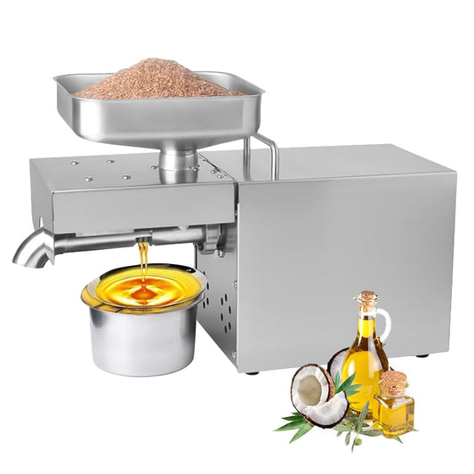 Kitchen Oil Press Machine Electric Automatic Oil Press Extractor Organic Oil Expeller for Avocado Coconut Flax Peanut Castor Perilla Seed Canola Sesame Commercial Grade1500W