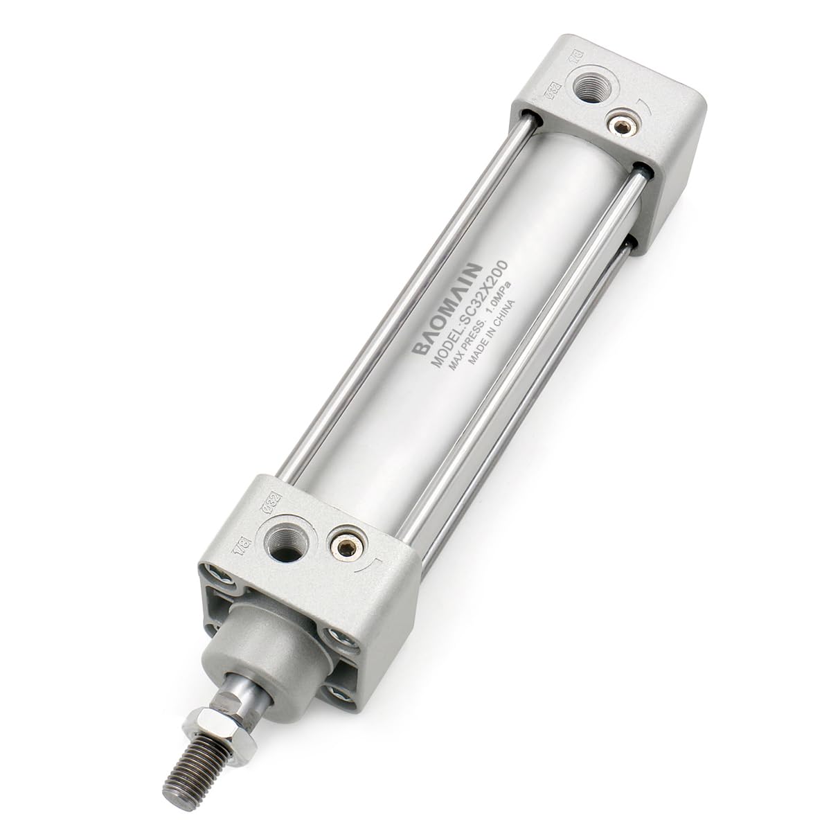 Baomain Pneumatic Air Cylinder SC 32-200 32mm Bore 200mm Stroke Screwed Piston Rod Dual Action (1PCS)