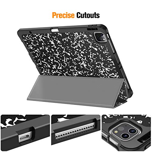 Fintie Case for iPad Pro 12.9-inch 6th Generation 2022, [Built-in Pencil Holder] Slim Soft TPU Protective Cover with Auto Wake/Sleep, Also Fit iPad Pro 12.9" 5th & 4th & 3rd Gen, Composition Book