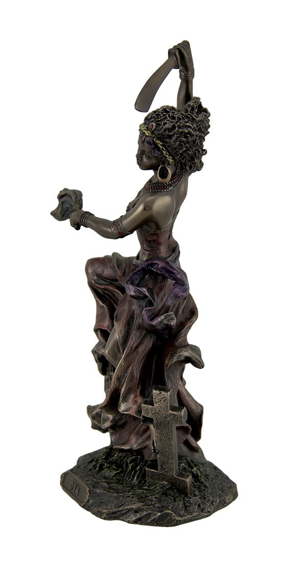 Veronese Design 9.5 Inch Oya Orisha of Wind and Transformation Cold Cast Resin Antique Bronze Finish Altar Statue