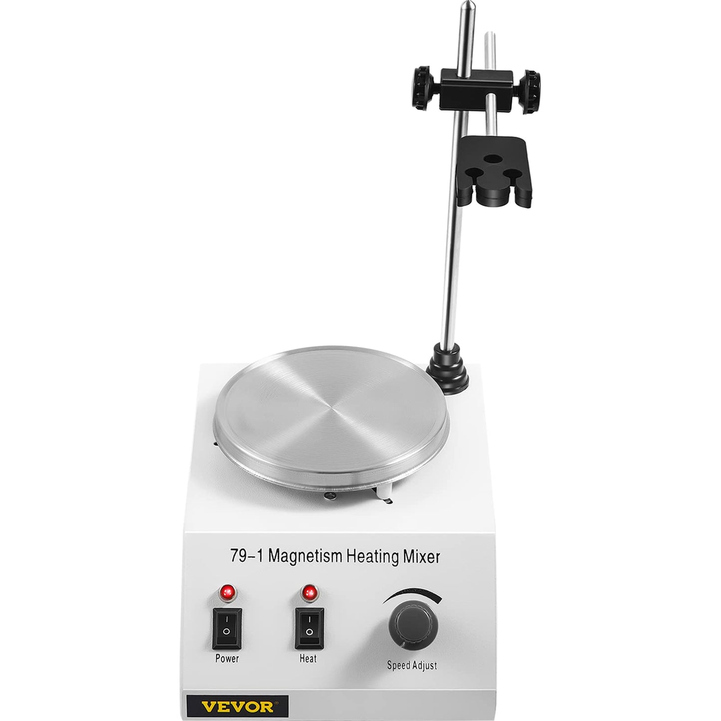 Happybuy Magnetic Stirrer 250W 158℉/70℃ Heating Hot Plate with Magnetic Stirrer 0-1600 RPM Adjustable 1000ML Lab Magnetic Stirrer Mixer with Stand Support, Stirring Bar