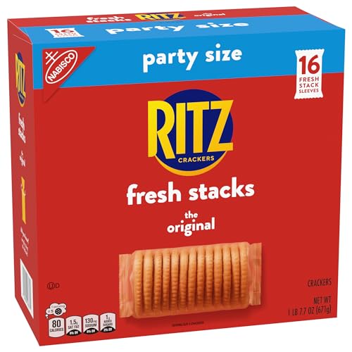 RITZ Fresh Stacks Original Crackers, Party Size, Christmas Crackers, Holiday Crackers, 23.7 oz (16 Stacks)
