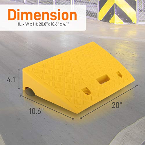 Pyle Portable Lightweight Plastic Curb Ramps - 2PC Heavy Duty Plastic Threshold Ramp Set for Driveway, Loading Dock, Sidewalk, Car, Truck, Scooter, Bike, Motorcycle, Wheelchair Mobility