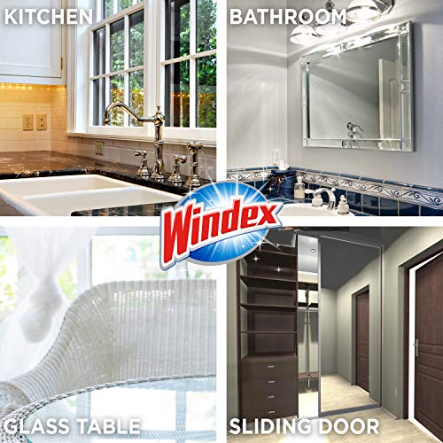 Windex Wipes Glass Cleaning Ammonia Free, Pre-Moistened Glass and Surface Wipes to Clean All Glass Surfaces, Crystal Rain Fresh Scent, 25 Count
