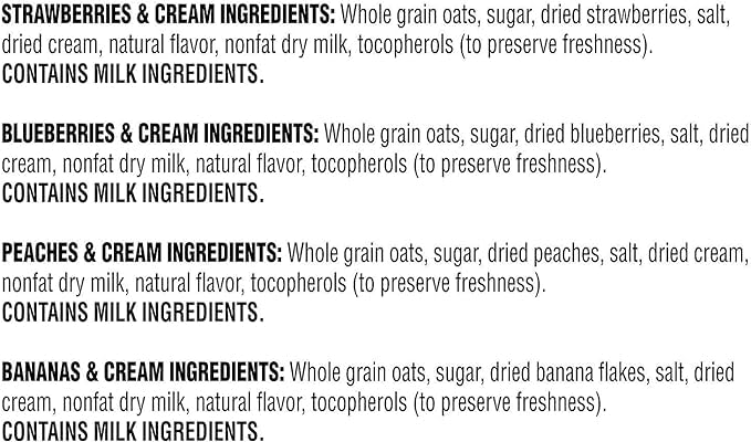 Quaker Instant Oatmeal Fruit & Cream, Variety Pack (40 Pk.) Net Wt 42.3 Oz